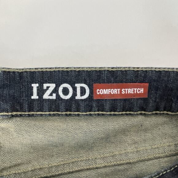 IZOD Jeans Men's Comfort Slim Straight Fit Stretch Jeans, Dark Blue, Size 38X32 - Picture 4 of 5